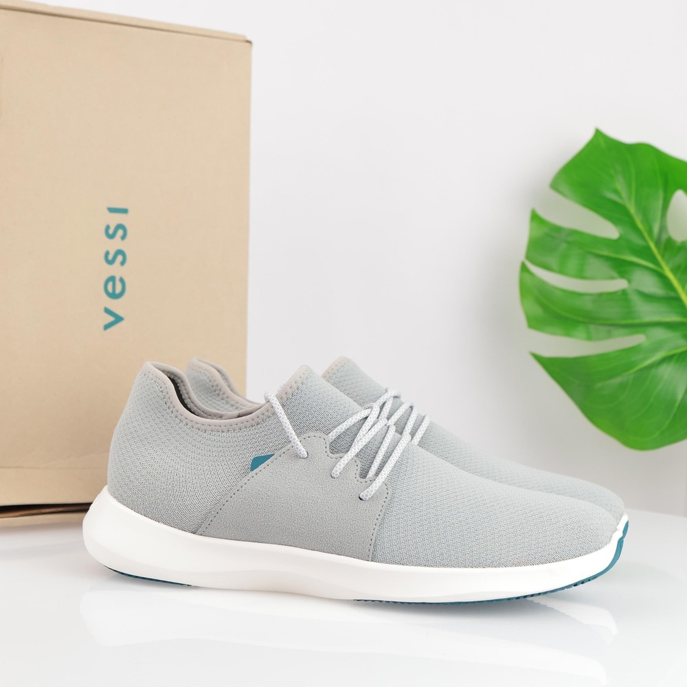 Vessi Mens Everyday Classic Sneakers Size 13 Gray Waterproof Knit Comfort Shoes